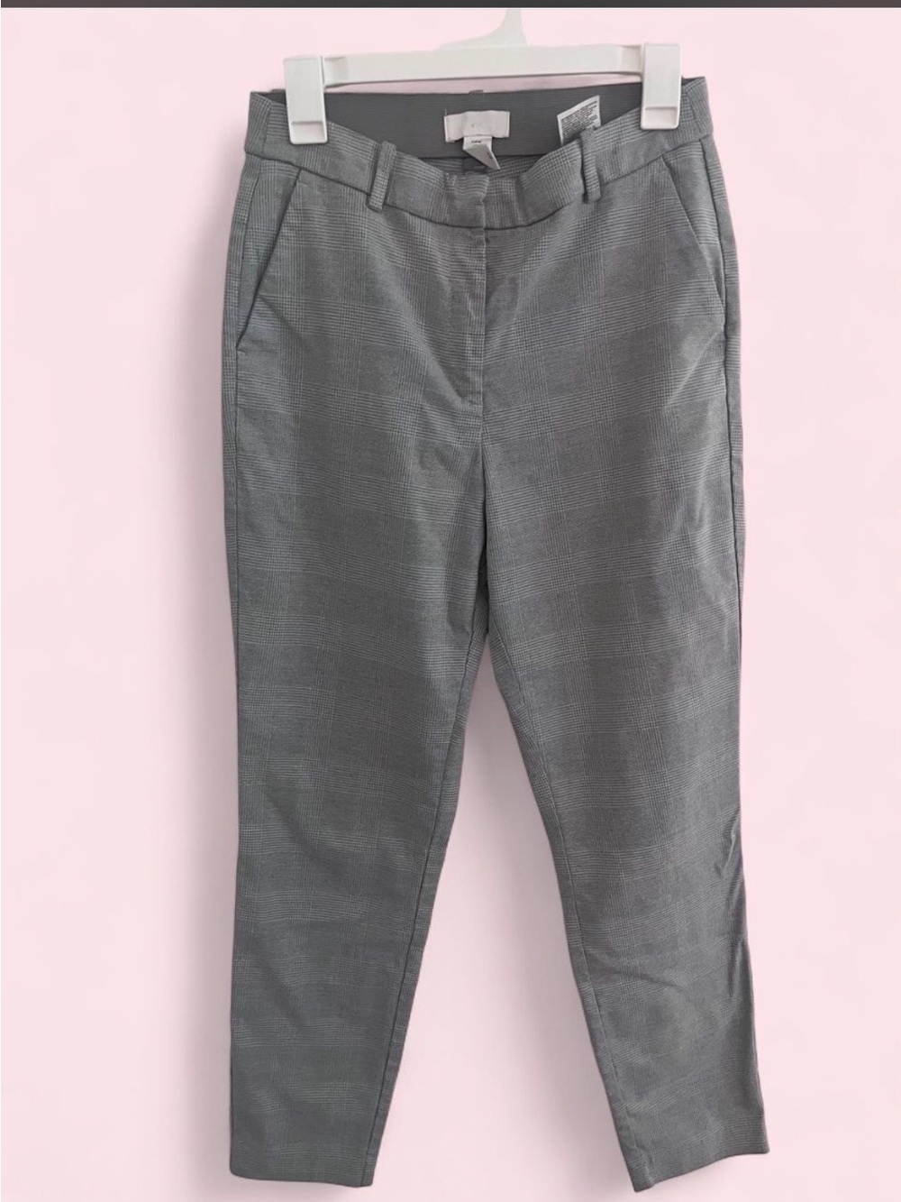 Gray plaid slacks